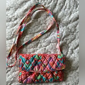 Vera Bradley Vibrant “Paisley in Paradise” Hipster Crossbody Strap Wallet